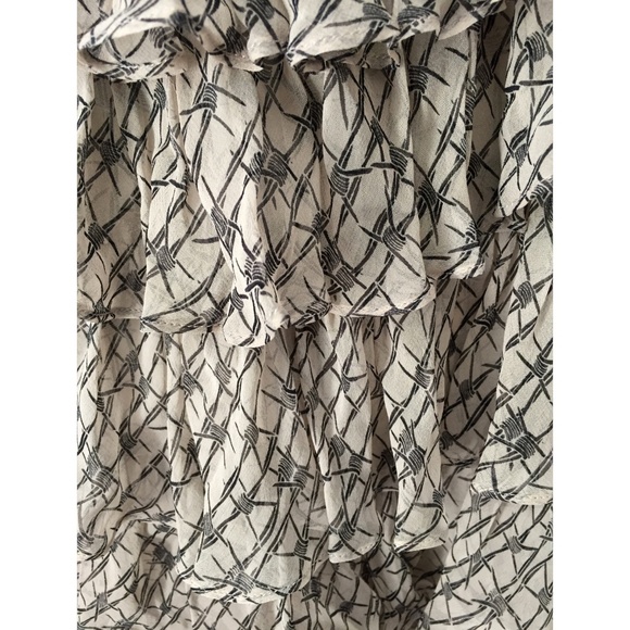 Authentic Thomas Wylde Barbed Wire Print Silk Top - Picture 3 of 8